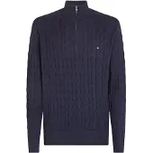 Tommy Hilfiger Classic Cotton Cable Sweater Navy Blue Größe: L | Pullover Outlet | Herren | Blau