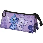 KARACTERMANIA Stitch & Angel, Weiches Federmäppchen, Violett, Abbildung, Drinnen/Draußen, Mädchen, Reißverschluss