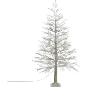 Beliani Outdoor LED Weihnachtsbeleuchtung Weiß PVC u. Metall 180 cm in Baumform mit Stromanschluss zum Aufstellen Außen Deko Adventsdekoration