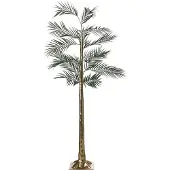 Beliani Künstliche Palme mit LED Beleuchtung Grün 175 cm Indoor Outdor Gartendekoration