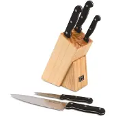 Carl Schmidt Sohn GmbH STAR 6-teiliges Messerblock-Set, Messerblock aus Holz und Messer aus Edelstahl