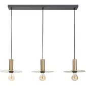 Eglo Hängelampe Escandell, 3-flammige Pendelleuchte über Esstisch, Esszimmerlampe New Retro, Hängeleuchte aus Metall, E27, 95 cm