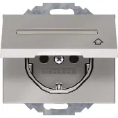 Berker Steckdose SCHUKO mit Klappdeckel und Beschriftungsfeld K.5 Edelstahl Rostfrei