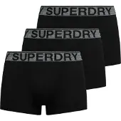 Superdry Boxershorts "Boxershort TRUNK TRIPLE PACK 3er Pack", Herren, Gr. M, schwarz (schwarz, grau), Obermaterial: 95% Baumwolle CO. 5% Elasthan EL., Unterhosen Boxershorts