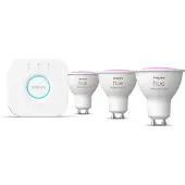 Philips Hue – GU10 White & Color Ambiance Starter Kit with Bridge (3-Pack)