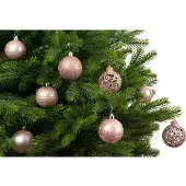 Décoris Weihnachtsdekoration glänzend mix dia 6 cm Pulver rosa (roze)