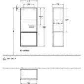 Villeroy & Boch Villeroy und Boch Finion Seitenschrank G540GMPC 41,8cm, links, Emotion, Regal unten Olive Matt, Oak Veneer