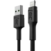 Green Cell KABGC24, 0,3 m, Lightning, USB A, Stecker, Stecker, Schwarz