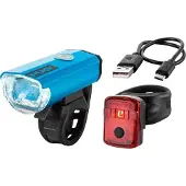 Puky Fahrradlicht Lumi, blau, StVZO zugelassen, Front-/ Rücklicht Set, LED, mit Akku, USB aufladbar