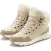 LASCANA Winterstiefelette High Top Sneaker, Schnürschuh, Boots, Stiefelette beige Größe 40