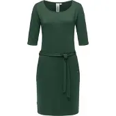 Ragwear Jerseykleid "Kenisha" Außentaschen Eingrifftaschen Elastisches Midikleid mit Taillengürtel