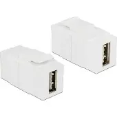 DeLOCK 86353, Weiß, USB 2.0 A, USB 2.0 A, Gold, 22,3 mm, 17,1 g