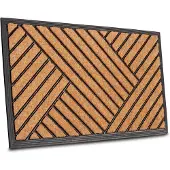 NYVI Fußmatte Kokos - 45x75 cm Rechteckig - Streifen Schräg