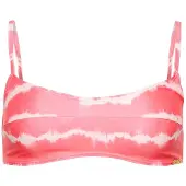 Superdry für Damen. W3010368A Rosa Bikini-Oberteil mit Batikmuster (XXS), Lässig, Strandbekleidung, Polyester