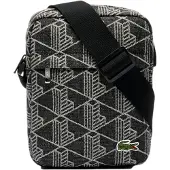 Lacoste Umhängetasche Vertical Camera Bag Mono Jacquard Denim Noir schwarz
