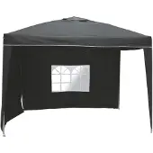 Lex Pavillon Faltpavillon 3 x 3m schwarz ALU inkl. 2 Seitenteile