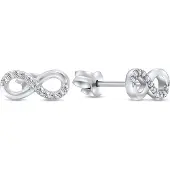 Brilio Silver - Modern silver Infinity earrings EA360W