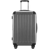 Hauptstadtkoffer Spree - Trolley 65cm mit Erweiterung, Hardshell Suitcase, Check-In Reisekoffer Gepäck 20 kg 4 Rollen, Hartschalen-Koffer TSA, 74L,Silber