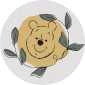 Komar Fototapete "Vlies selbstklebend - Winnie the Pooh Garland - Größe 125 x 125 cm" bedruckt glatt Kinderzimmer