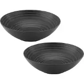 Creatable Schale "Lava Stone" 2 Stk. aus Steinzeug Salatschüssel, Servierschale, Ø 24 cm, schwarz, Made in Europe