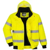 Portwest 3 in 1 Warnschutz Pilotenjacke C467" 300D Industrie Warnschutzkleidung - Gelb M"