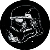 Komar Fototapete "Vlies selbstklebend - Star Wars Ink Stormtrooper - Größe 125 x 125 cm" bedruckt glatt Kinderzimmer