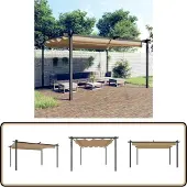 The Living Store Pavillon mit Ausziehbarem Dach 4x3 m Taupe