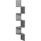 Vasagle 5-stufiges Eckregal, Wandregal, Schweberegal für Wohnzimmer, Büro, Küche, Schlafzimmer, Pflanzen, CDs, Dekorationen, modern, Taubengrau