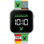 Disney Minecraft Kinder-LED-Digitaluhr mit bunter Silikonarmband Bunt Unisize