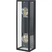 Eglo AMEZOLA Wand-/Deckenleuchte Lampe Beleuchtung - L11 x H38 x AL10 cm - schwarz - 2X60W exkl. - IP44