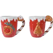 Ksd Becher dolomit l12b9h10 cm rot a2 Weihnachten (rood)