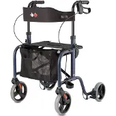 Bischoff & Bischoff RL-Smart Rollator, faltbar – Leichtgewicht-Rollator für drinnen und draußen, mit abnehmbarer Tasche und Stock-Halter, Nachtblau