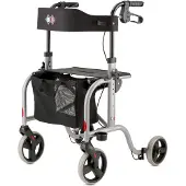 Bischoff & Bischoff RL-Smart ST Rollator, faltbar – Leichtgewicht-Rollator für drinnen und draußen, Gehwagen mit abnehmbarer Tasche und Stock-Halter