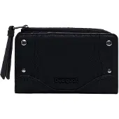 Desigual Eleganter Damen-Geldbeutel in Schwarz mit Stickerei und Kontrastdetails