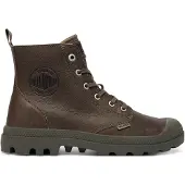 Palladium Lederstiefeletten Pampa mit Reißverschluss, Grün 41 EU