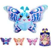 Simba Fluffyfly - Plüsch Schmetterling (30 cm) – Aufblasbares Kuscheltier mit Regenbogen-Augen und Überraschungseffekt - Geschenkidee für Kinder ab 3