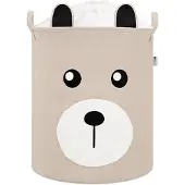 Sipo Koš na hračky se šňůrkou, skládací bavlněný / 43 l, Teddy Bear Beige