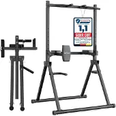 DH FitLife Faltbar Power Tower Dip Station bis 210kg – Klimmzugstation mit Dip-Barren & Rückentrainer, Fitness Station, Power Rack für Home Gym