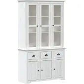 vidaXL Highboard BODO Weiß 115,5x43x200,5 cm Massivholz Kiefer