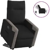 vidaXL Relaxsessel mit Aufstehhilfe Elektrisch Schwarz Stoff