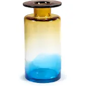Serax Vase Wind & Fire by Marie Michielssen Amber Blue L 18,5 x 18,5 x 40,0 cm