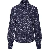Seidensticker Hemdbluse , Damen, Gr. S(36), blau (dunkelblau), 100% Viskose, gemustert, regular fit, ohne Ausschnitt, Blusen Hemdbluse, 1/1 Kragen Druck