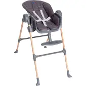 Chicco Hochstuhl "Polly Essential Coal", Kinder, Gr. B/H/T: 50,5cm x 93cm x 89cm, schwarz (coal), Stühle Hochstuhl, mit Essbrett