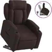 vidaXL Relaxsessel mit Aufstehhilfe Dunkelbraun Stoff