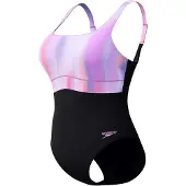 Speedo Badeanzug Eco New Contour Eclipse Pr 1P Damen Black / Lila-Maat 48