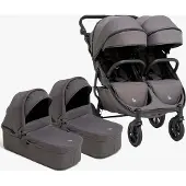 Beemoo BFF60 2 Geschwisterwagen inkl. Liegewannen, Fog Grey, Doppelkinderwagen