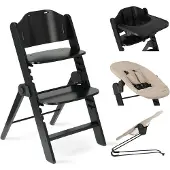 Deryan Odin Luxe Kinderstuhl Klappbar - Hochstuhl Baby - Schwarz/Nougat