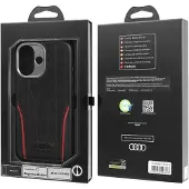 Audi Etui R8 Echtes Leder Magsafe Do Iphone 17 - Czarno-Czerwony