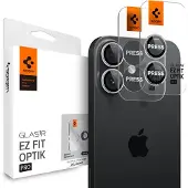 Spigen Optik Pro EZ Fit Lens Protector - Kameralinsenschutz (2er-Pack) für das Apple iPhone 17 / 16 Plus - Silber