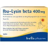 Betapharm Arzneimittel GmbH Ibu-lysin Beta 400 Mg Filmtabletten 50 St